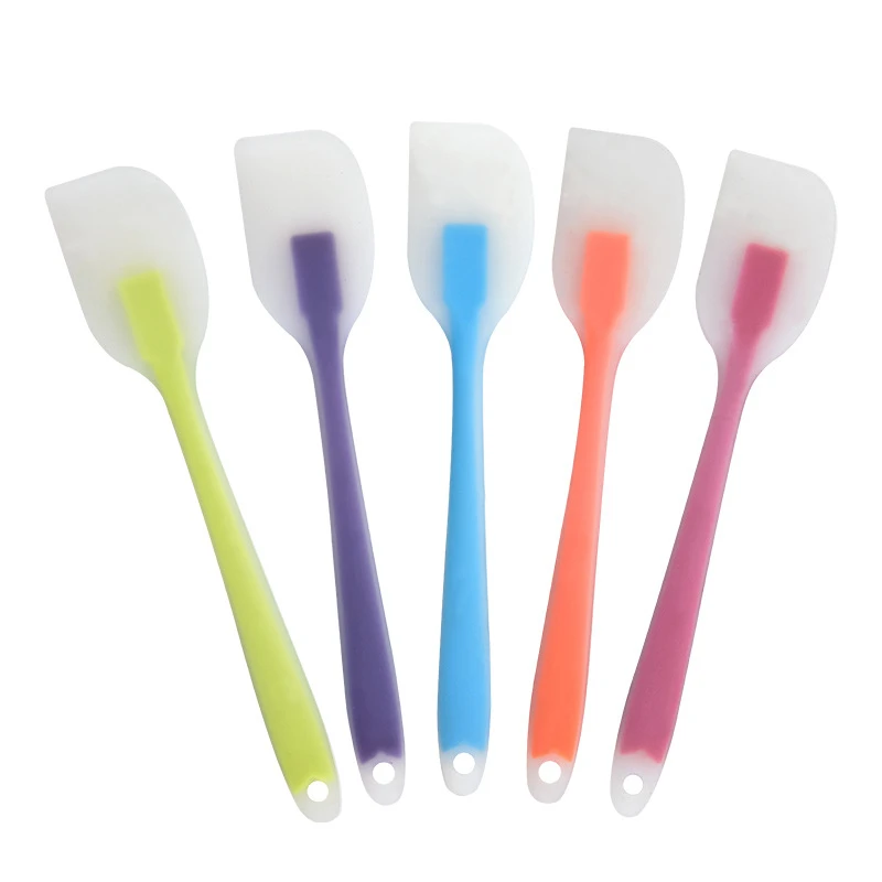 Non-Stick Silicone Scraper Cake Cream Spatula Transparent Butter Mixer with Hole Pastry Baking Spatulas Kitchenware