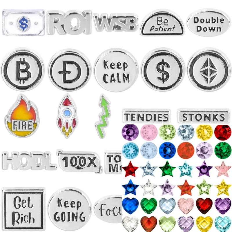 26Pcs/Lot Mix Style Letters MUM Keep Calm Get Rich Word Dollar Sign Floating Charms For Medaillon Photo Locket Necklaces Jewelry