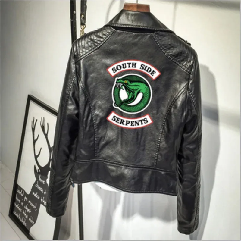 Riverdale Southside Serpent Kpop Fans cremallera chaqueta de piel sintética mujeres hombres abrigos moda chaqueta ajustada ropa Riverdale