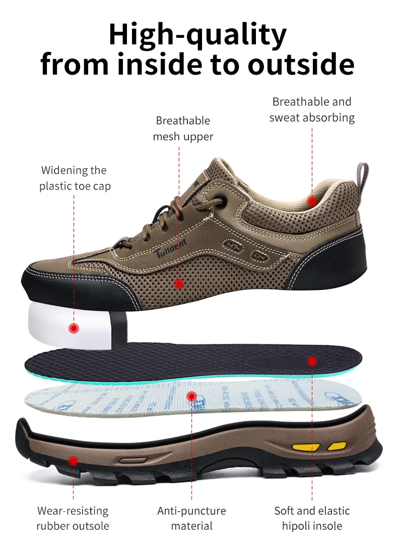 Neue Herrenschuhe Sommer-Arbeitsschutzschuhe, Herren-Antiperforations-Arbeitsschuhe, Schutzschuhe, Sicherheitsstiefel – Detail 5