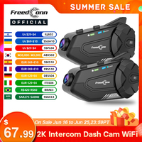 Motorcycle Intercom Helmet Bluetooth Headset Group Speaker Headphone WiFi App Freedconn R1Pro Motorbike Dash Cam Moto Auto Dvr