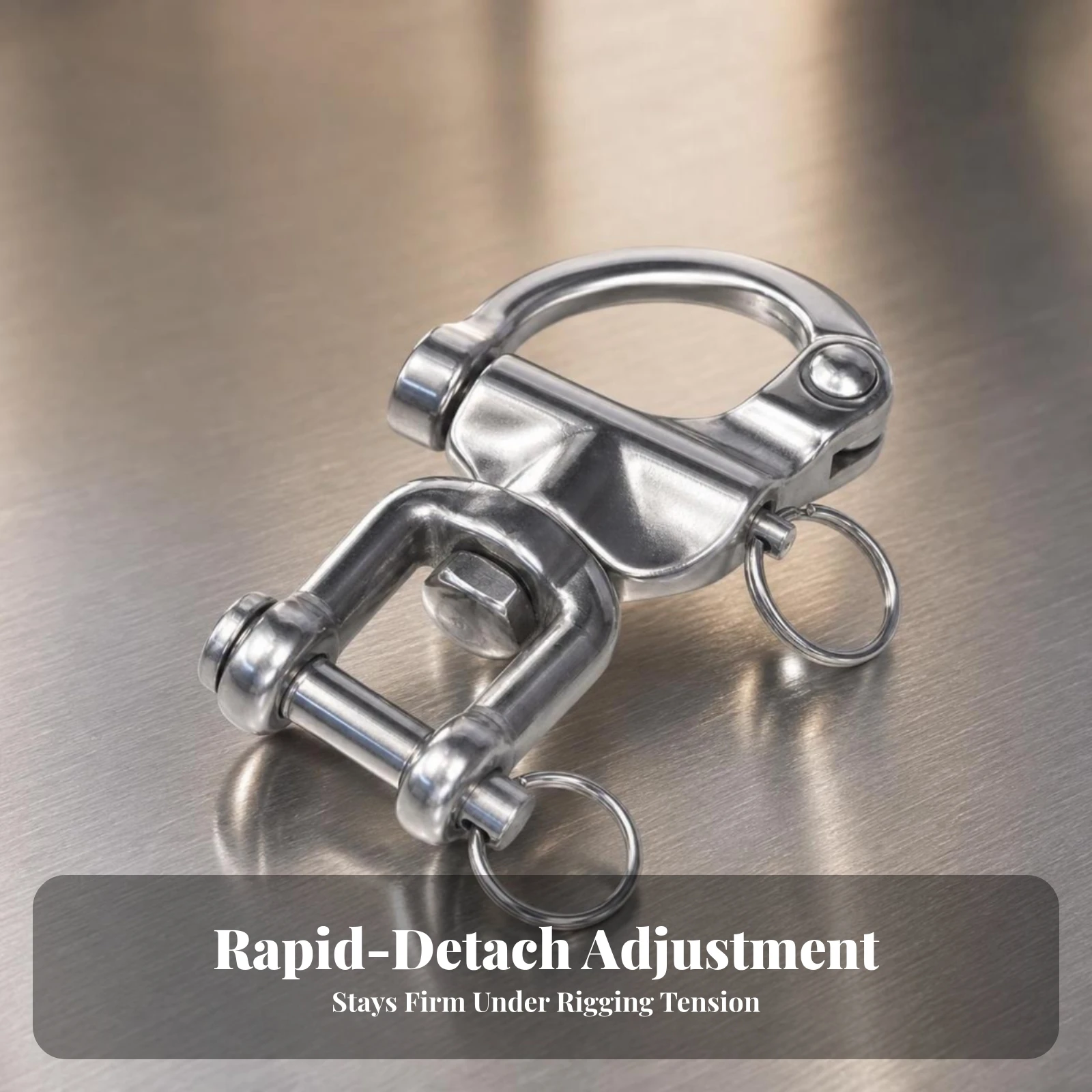 Quick Release Snap Shackle Stainless Steel Snap Shackle Hardware Polished Heavy-Duty for Sailors, Rigging, Sailing