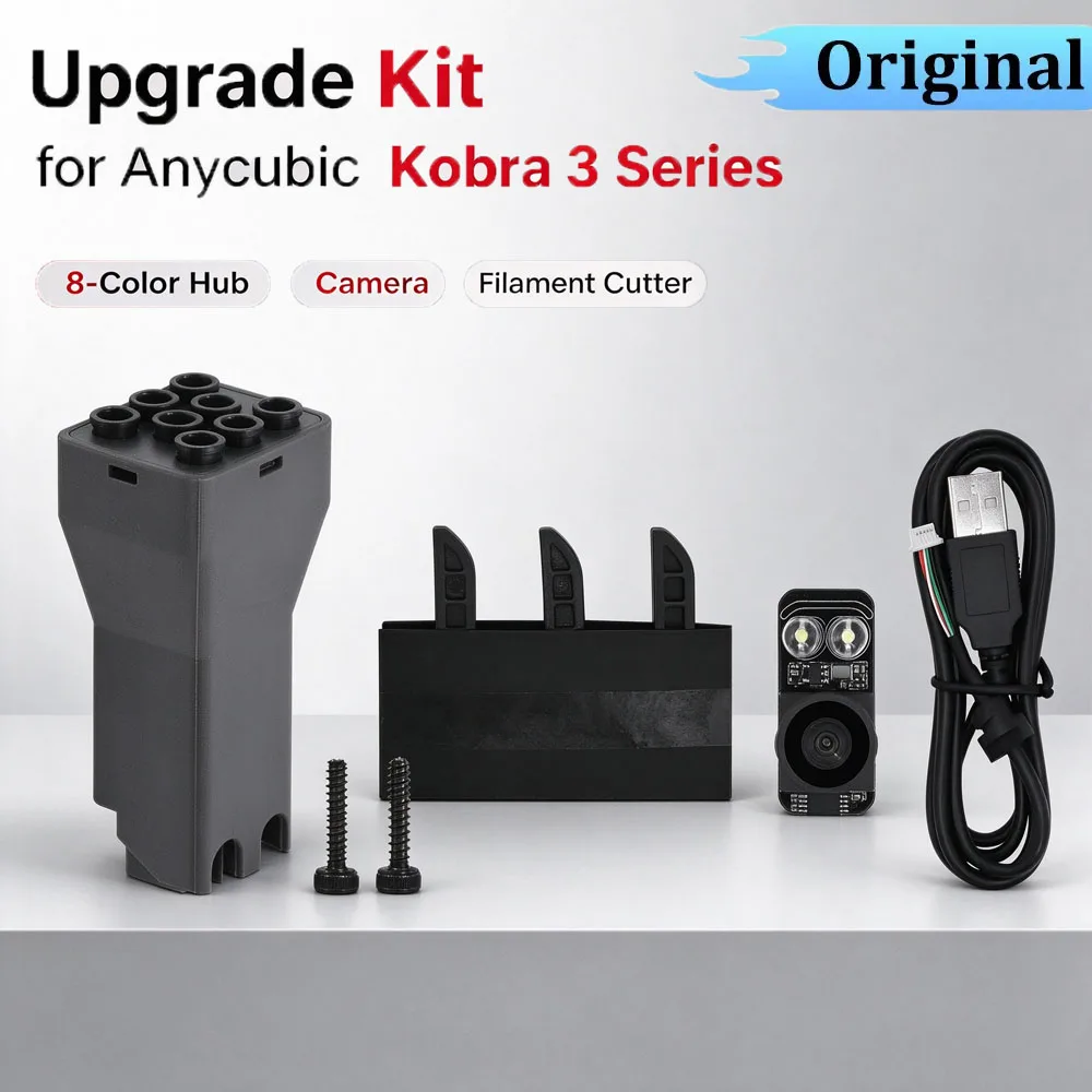 For Anycubic Kobra 3 Series Integrated 8-Color Filament Hub Camera Cutter Extruder 3D Printer Multi-color Printing Accessory