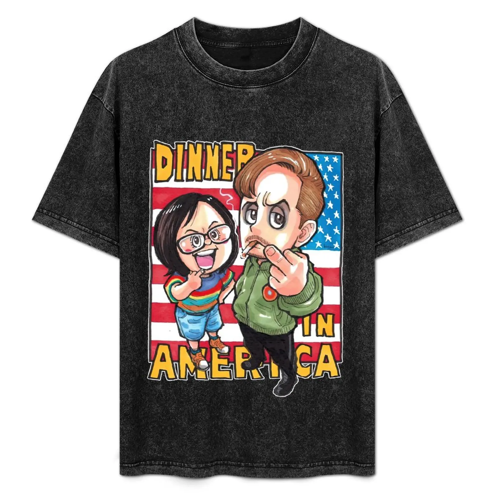 Camiseta con diseño de dibujos animados de Dinner in America Chipi, camiseta con diseño gráfico simple