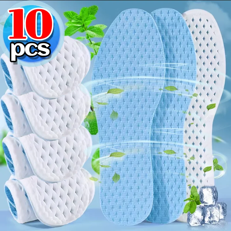 

Summer Breathable Insoles for Men Women Shoes Blue Coolfeeling Soft Anti-odor Shoe Pads Multi-size comfortable Refreshing Insole