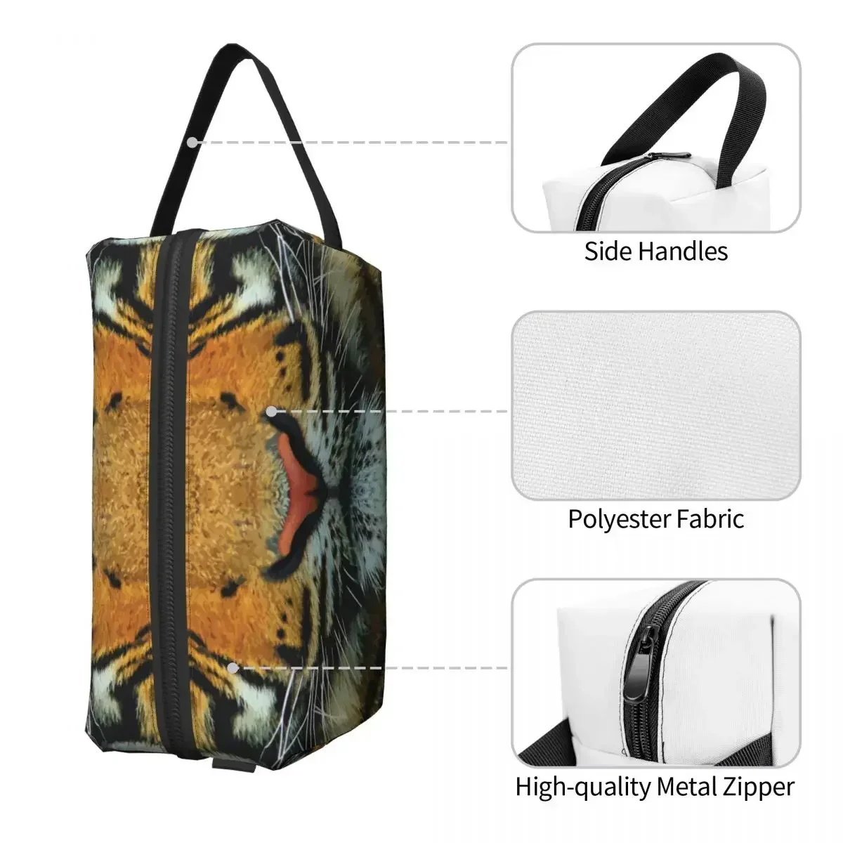 Trousse de maquillage Tiger Also Animal pour femme, trousse de toilette, trousse de rangement, trousse de toilette, trousse de voyage, trousse de maquillage Kawaii Cat Lover