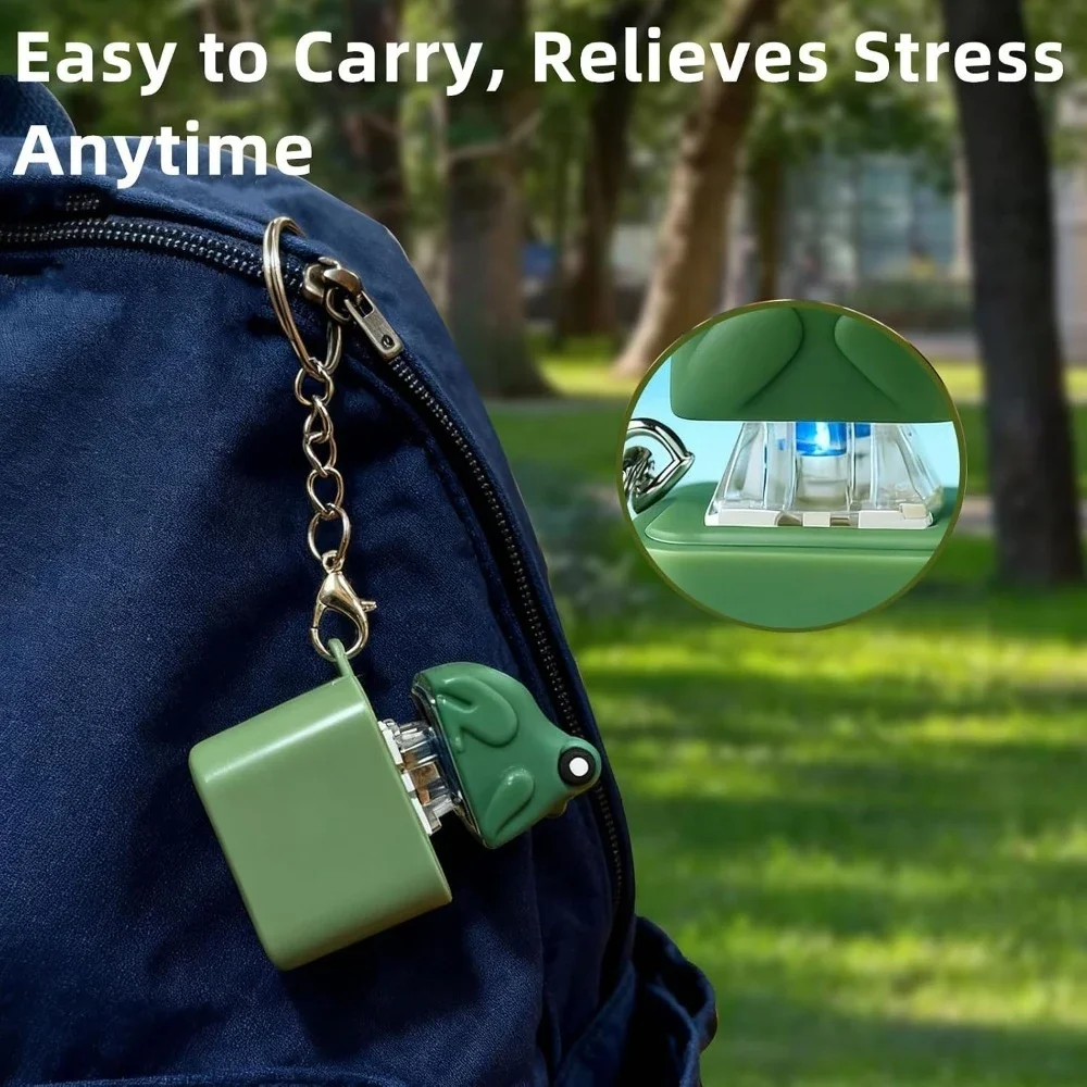 Funny Frog Duck Key chains Rechargeable Keyboard Clicker Sound Keyring with LED Light for Stress Relief Fashion Jewelry 2026