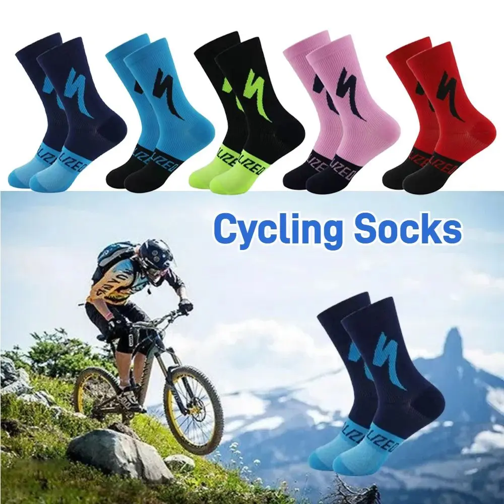 1 Pair New Cycling Socks Wear-resistant High Quality Riding Socks Anti-odor Outdoor Accessories Soccer Socks for Women Men