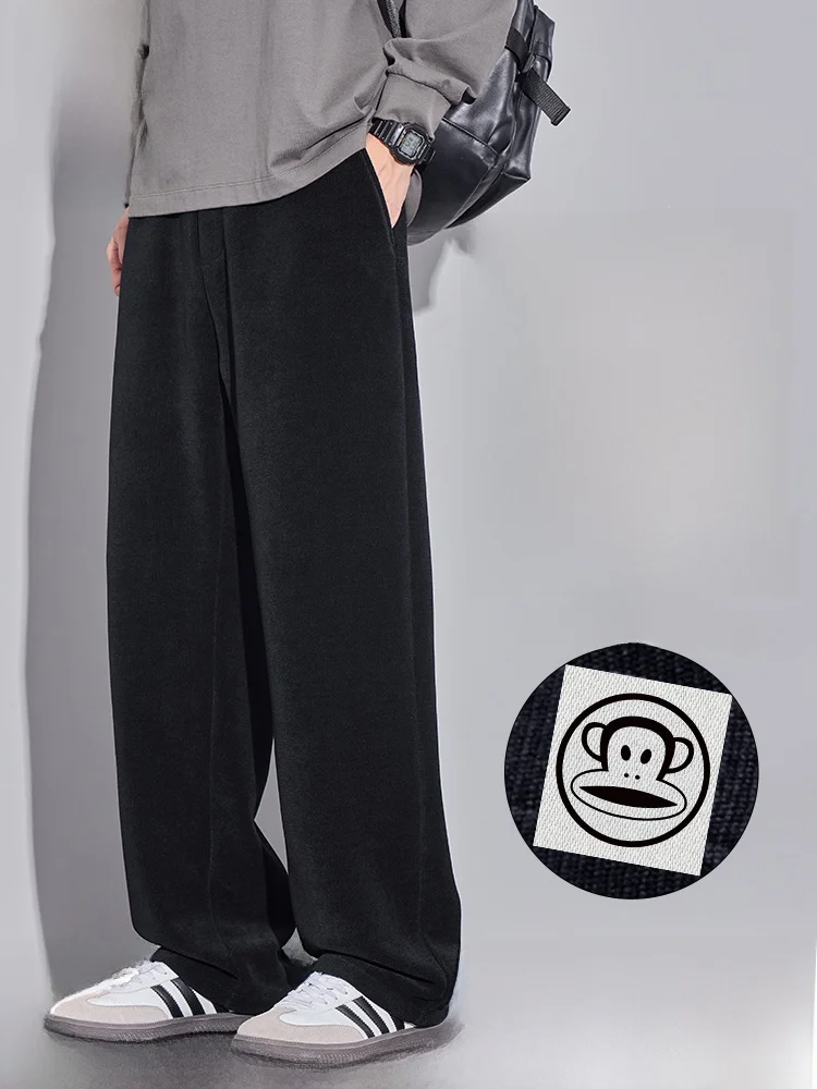 

Мужские повседневные спортивные брюки Paul Frank с широкими штанинами, свободные прямые брюки-трубы для весны и осени, удобные и стильные