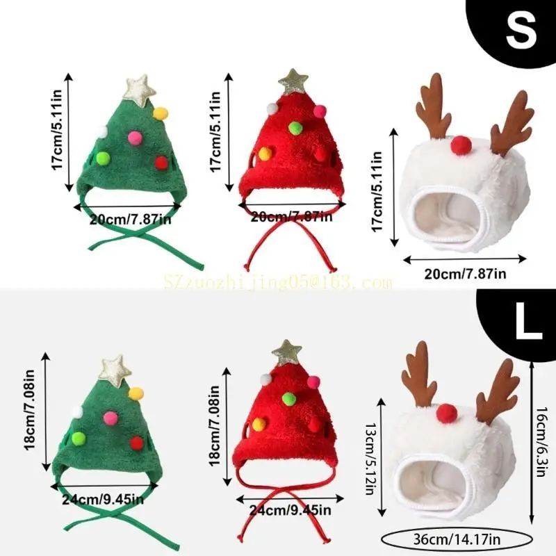أزياء الحيوانات الأليفة للقطط الكلاب الرنة النجم فروي أغطية الرأس عيد الميلاد أفضل بيع