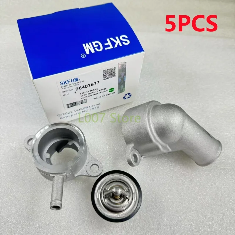 5PCS Engine Coolant Thermostat Assembly NO: 96282726 96407677 96460002 For Chevrolet Aveo Daewoo Lacetti Lanos Nubira Pontiac