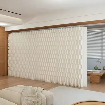 Room Divider Accordion-Style Privacy Screen Retractable Folding Paper Wall Partition Portable Freestanding False Wallfor Home