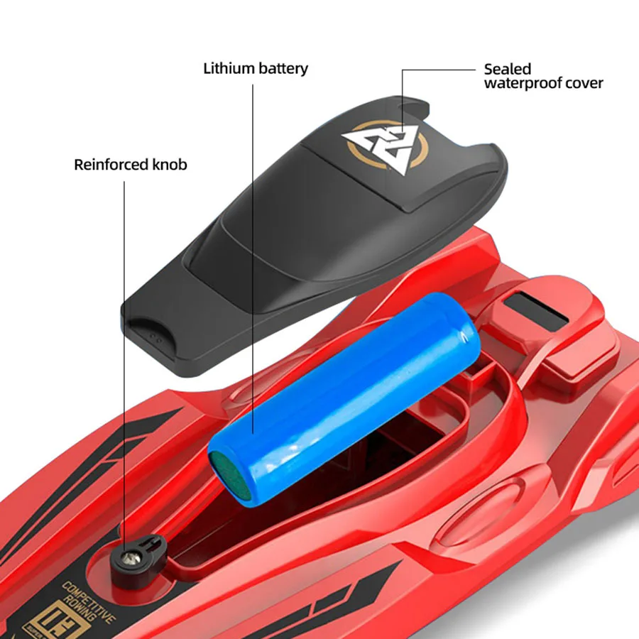 Remote Control Boat 2.4GHz 5 Speed Waterproof Radio Control Boat Remote Control Speedboat PVC Boat Toy Kids Gift