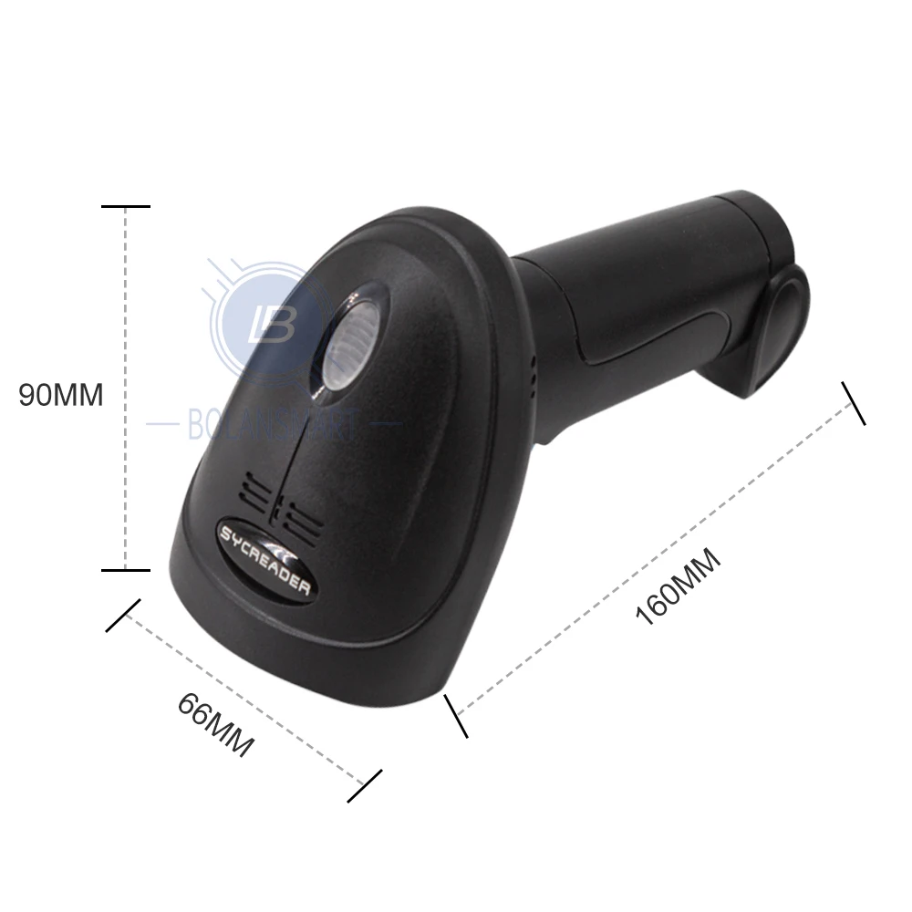 Wired Barcode Scanner sem fio, Bluetooth Bar Code Reader, Omni-Direcional Scanning para Supermercado, Produtos Logística, 1D, 2D