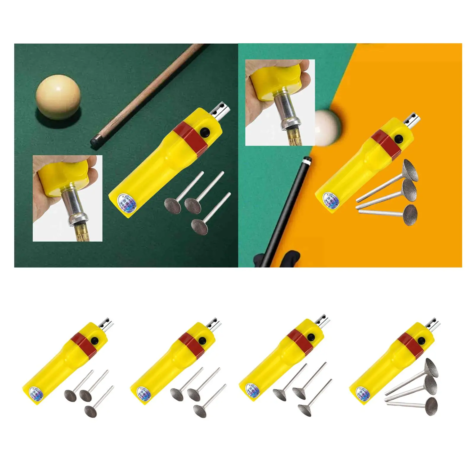 

Electric Pool Cue Tip Sander , Yellow for Shaping & Replacement Professional
