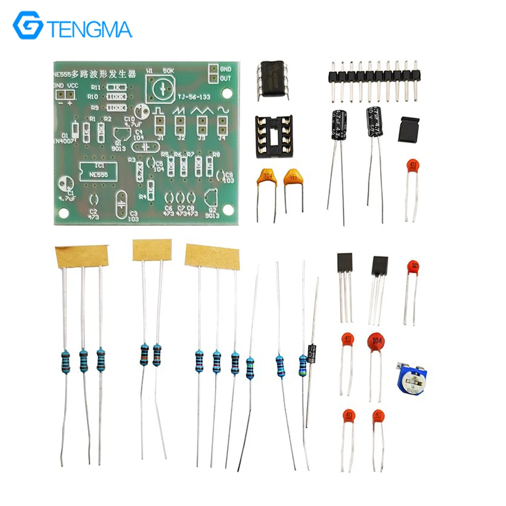 NE555 generatore di forme d\'onda multicanale triangolo sinusoidale onda quadrata dente di sega produzione di saldatura a circuito elettronico Kit