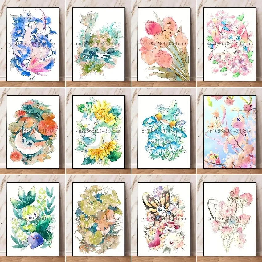 DIY Frameless Digital Oil Painting Pokemon Pikachu Cartoon Character Home Decoration Painting Wall Bed Room Decor Friend Gift