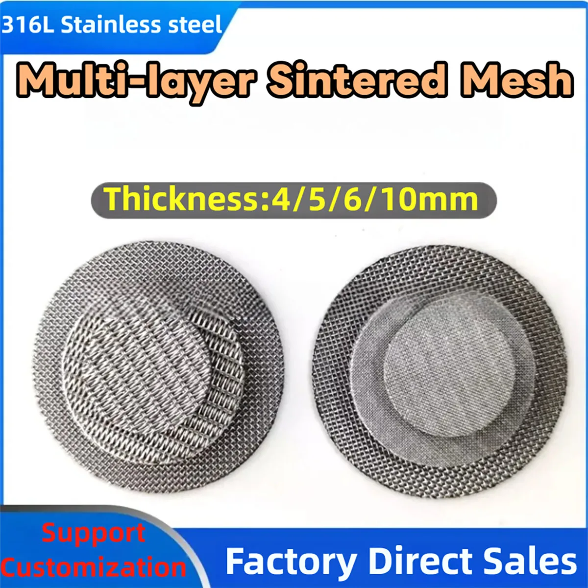 

Custom 316L Stainless Steel Sintered Mesh Filter 4/5/610mm Thick for Liquid & Gas Filtration
