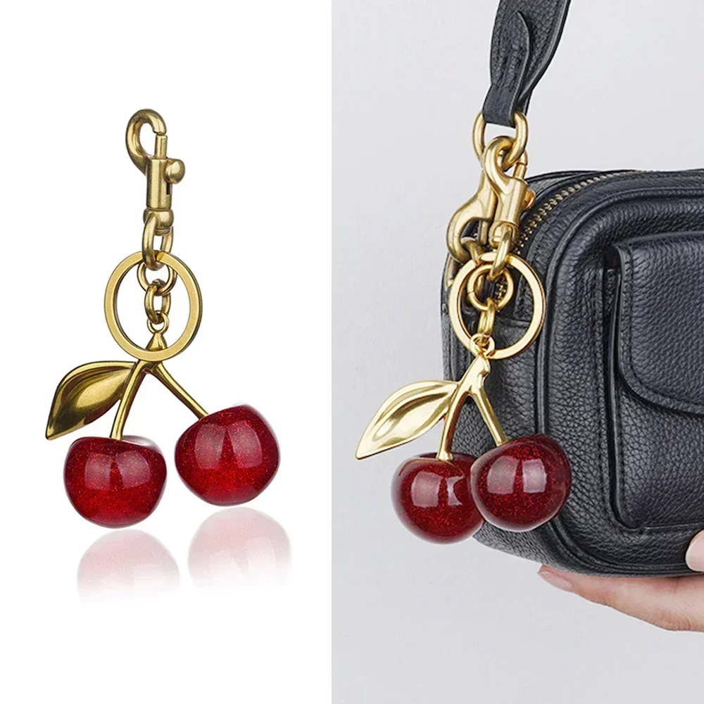 

Fruits Cherry Bag Charm Trendy Handbag Pendant Cute Cherry Charm Keychain Bag Decoration for Women Bag High-grade Pendant