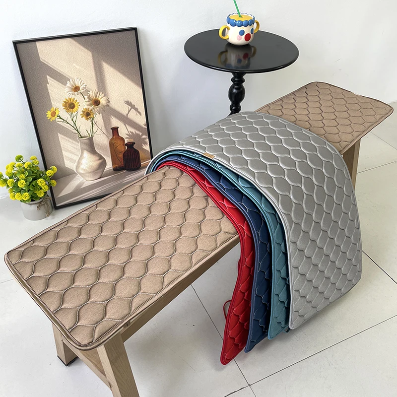 

Quilted Thick Bench Cushion Anti Slip Shoe Changing Stools Wooden Sofa Chair Seat Cushion Garden Patio Chair Mat Bay Window Pads