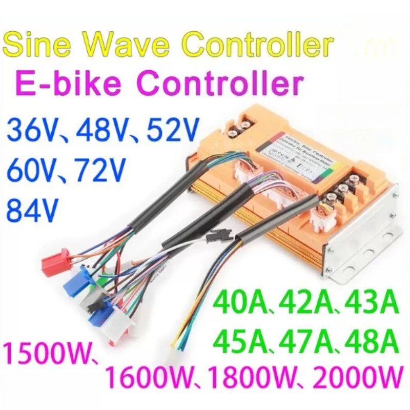 36V48V60V72V Wireless Cable-free 1500W1800W2000W Sine Wave Electric Vehicle Lithium Battery Controller