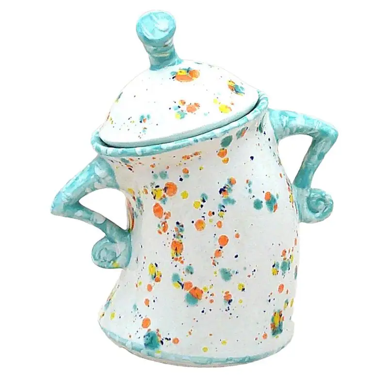 resin Teapot With Attitude, hands-on-hips fun jar, Cute Food Storage Jar Desktop Cup Ornament Storage Canisters With Lids