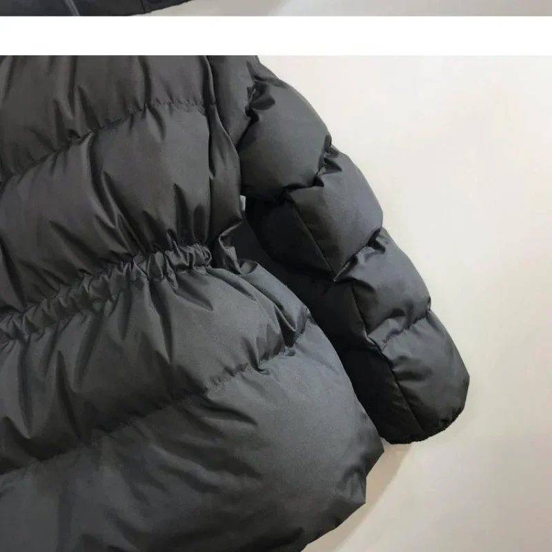 Cotton-padded Women Winter New Korean Version of Ins Short Waist Stand Collar Drawstring Thickened Cotton-padded Cloth Coat 2025