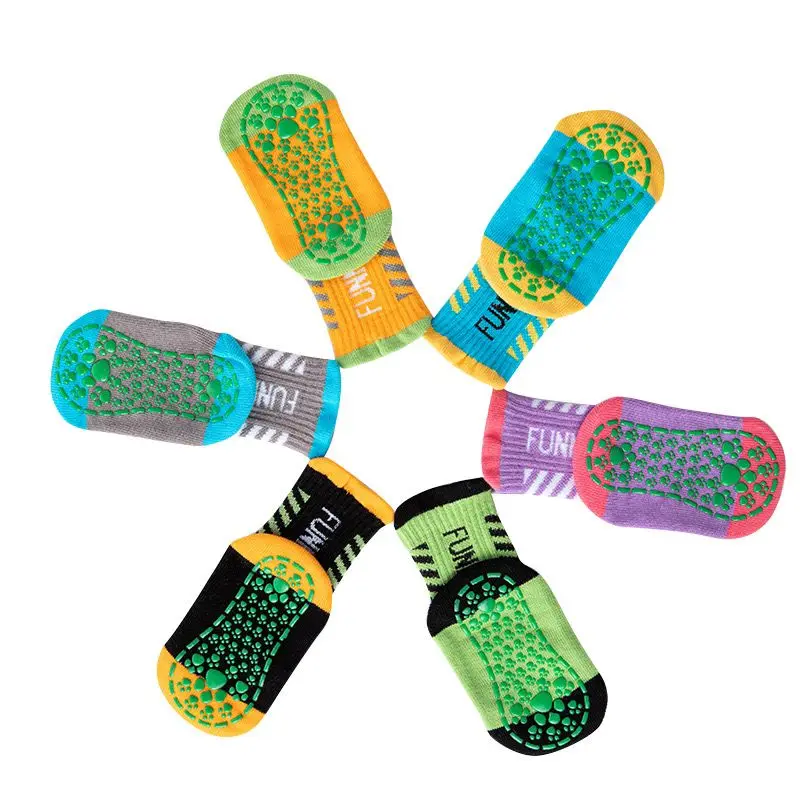 Thin And Breathable Non-slip Floor Socks Boy and Girl Rubber Socks Home Socks Cotton Candy Color