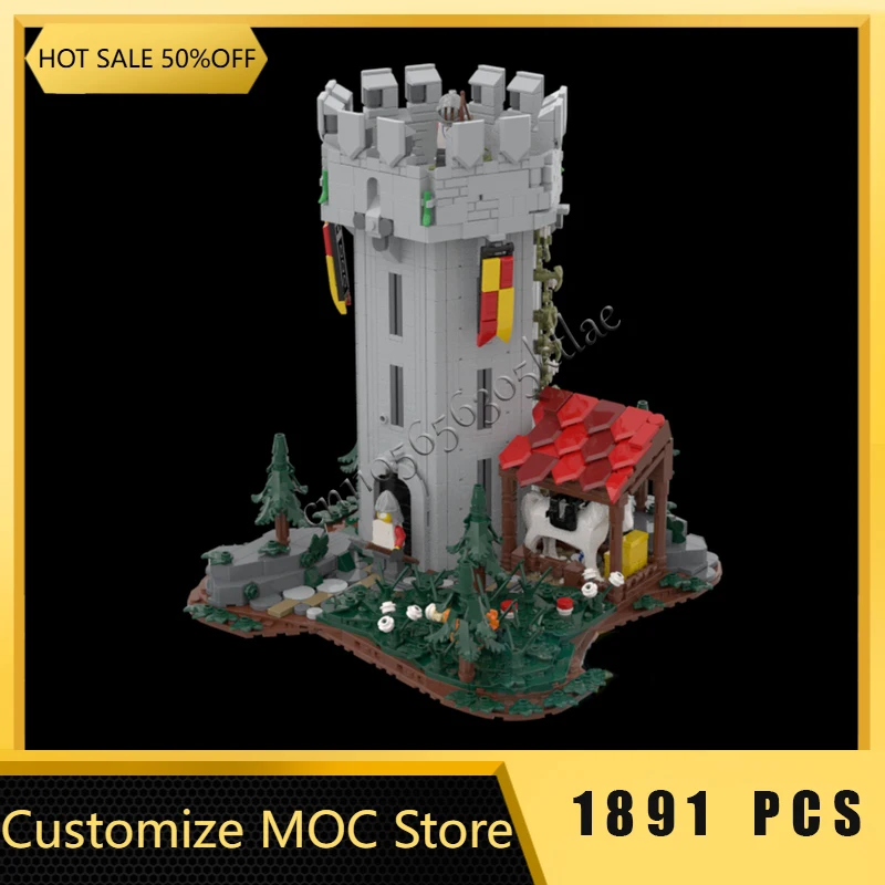 جديد 1891 أجزاء قلعة القرون الوسطى نموذج Moc قوالب بناء برج وحيد وحدات لتقوم بها بنفسك مجموعات تجميع كتل اللعب هدايا عيد الميلاد #1