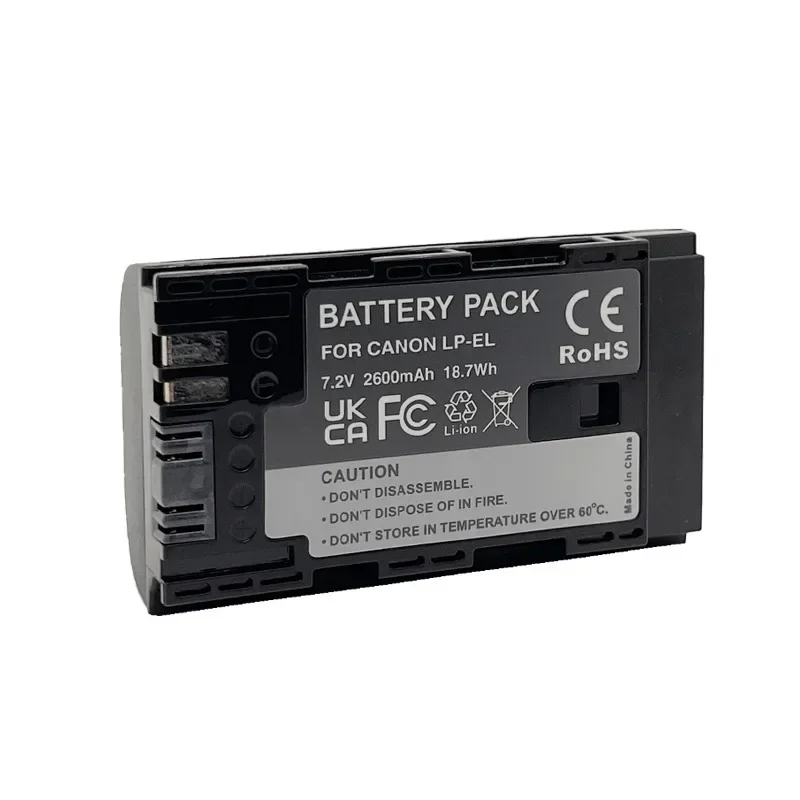 7.2V 2600mAh LP-EL Replacement Li-ion Battery for Canon Speedlite EL1 DS401231 Flash Strobe Lighting