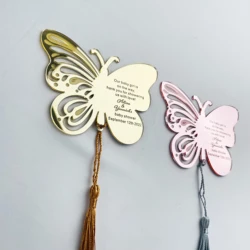 Personalized Name Date Party Gift Hollow Out Design Invitation Card Custom Wedding Gifts Acrylic Butterfly Name Signs