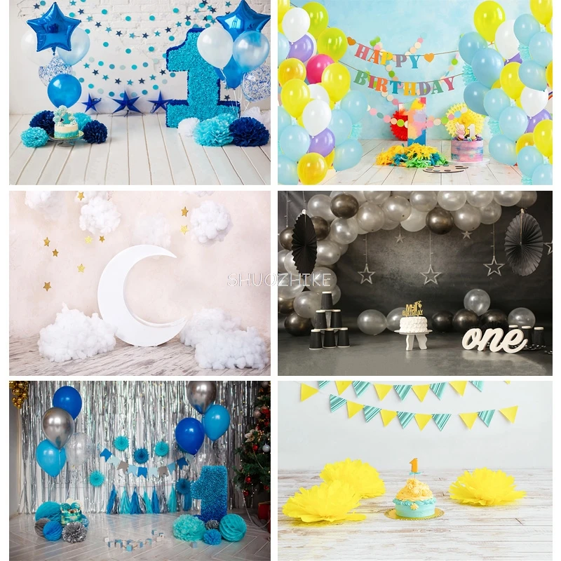 

SHUOZHIKE Birthday Photography Backdrops 1st Baby Shower Newborn Portrait Photo Background Party Studio Photocalls ET-15