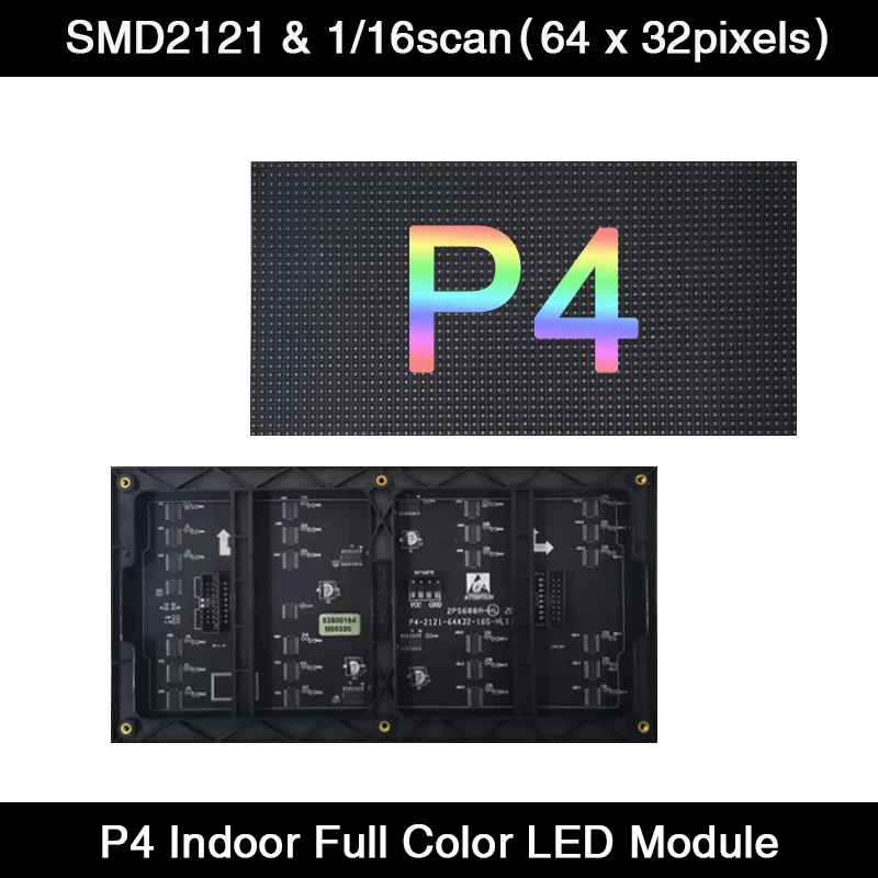 AiminRui wysoka rozdzielczość P4 kryty 1/16 skanowania 256*128mm 64*32 pikseli 3w1 RGB SMD pełnokolorowy moduł panelu wyświetlacza LED