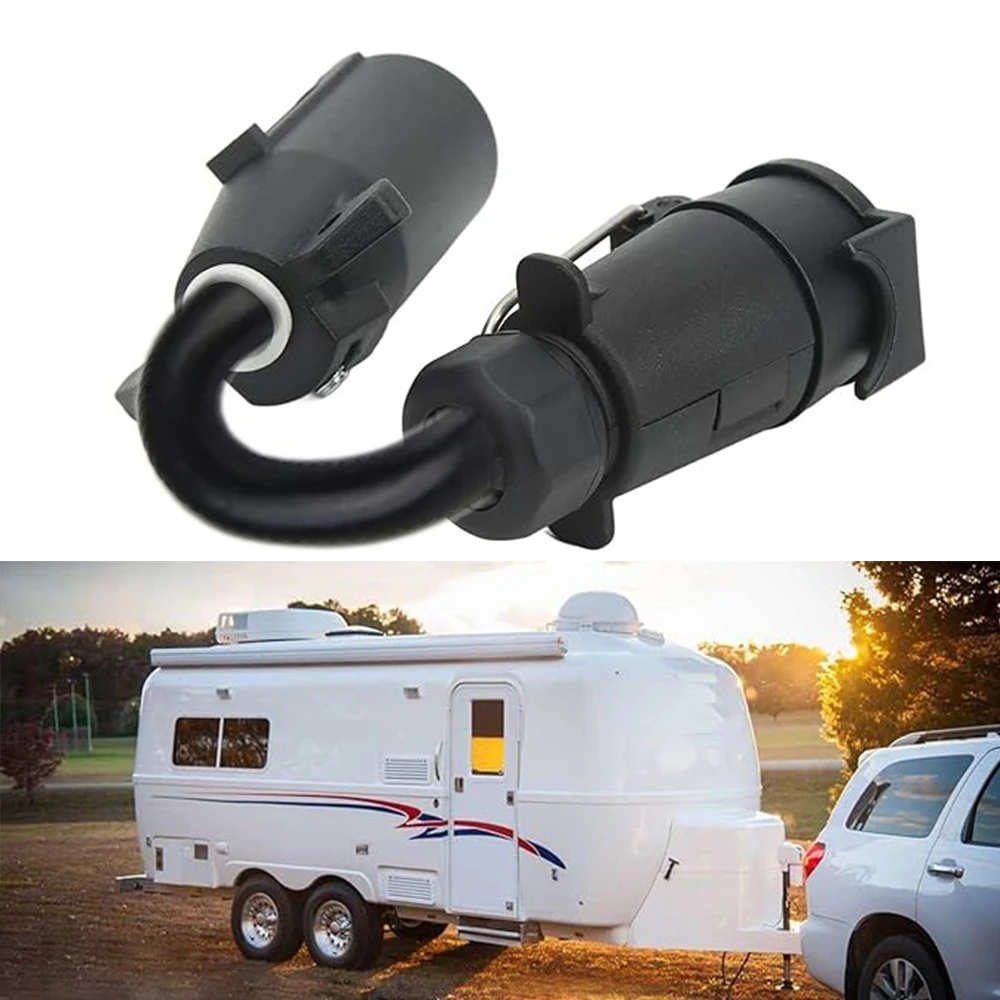 1pc Plastic Trailer Conversion Plug 7-Pin EU Socket To 7-Pin US Plug 7 Blade RV To 7 Way Pin Adapter for Semi-Trailer / Trailer
