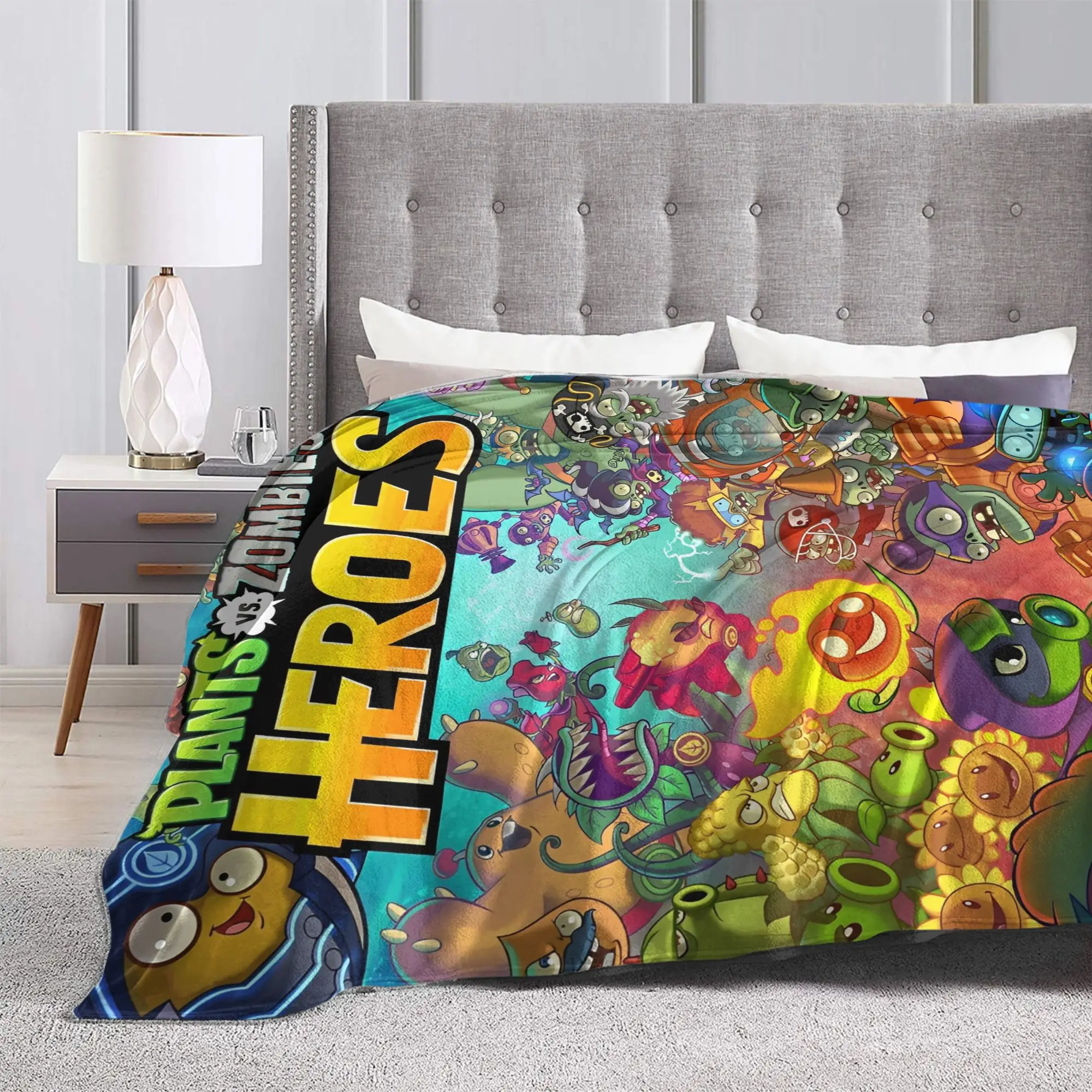 لعبة P-Plants-vs-Zombie بطانية جودة سوبر لينة رمي بطانية الشتاء الزخرفية الأريكة السرير مضحك المفرش #3