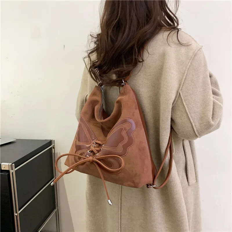 Bolsos de mensajero para niños, mochila Retro con mariposa para axila, bolsos para madres y niños, bolsos cruzados para niñas, bolso de hombro para mujer, sombrero