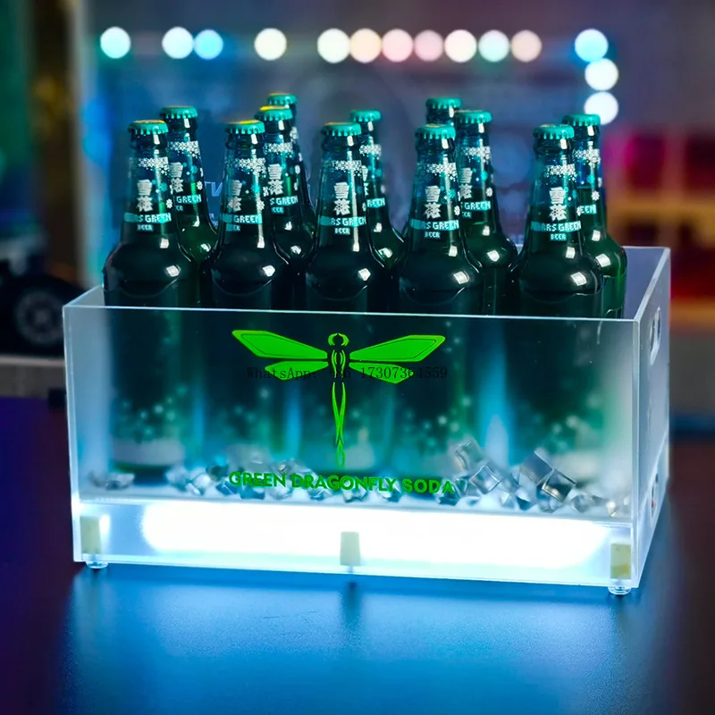 

Bar KTV wine supplies acrylic luminous cocktail ice buckets 12 pcs led high-value beverage beer buckets