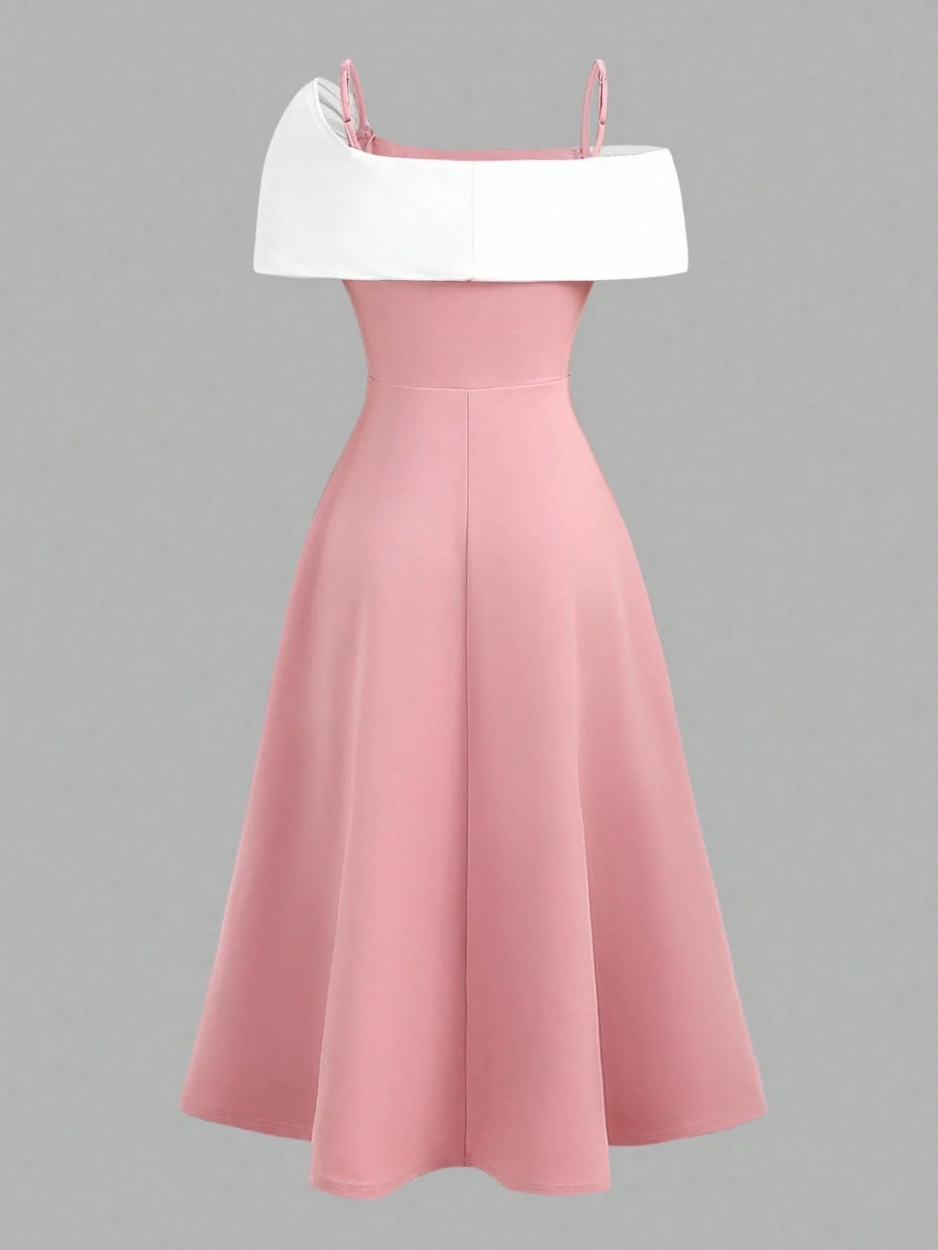 

Розовое платье А-силуэта с открытыми плечами и белым бантом, без рукавов, для вечеринок