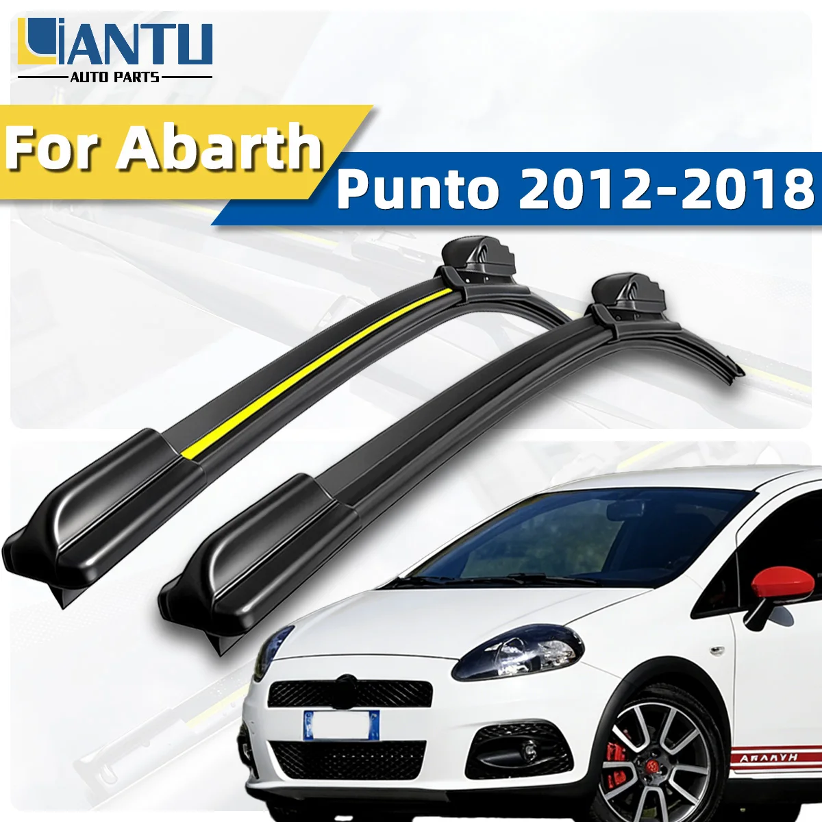 

2 шт., подходят для Abarth Punto 2012-2018 Punto EVO, передний стеклоочиститель, омыватель лобового стекла, изготовлен из новой высококачественной резины