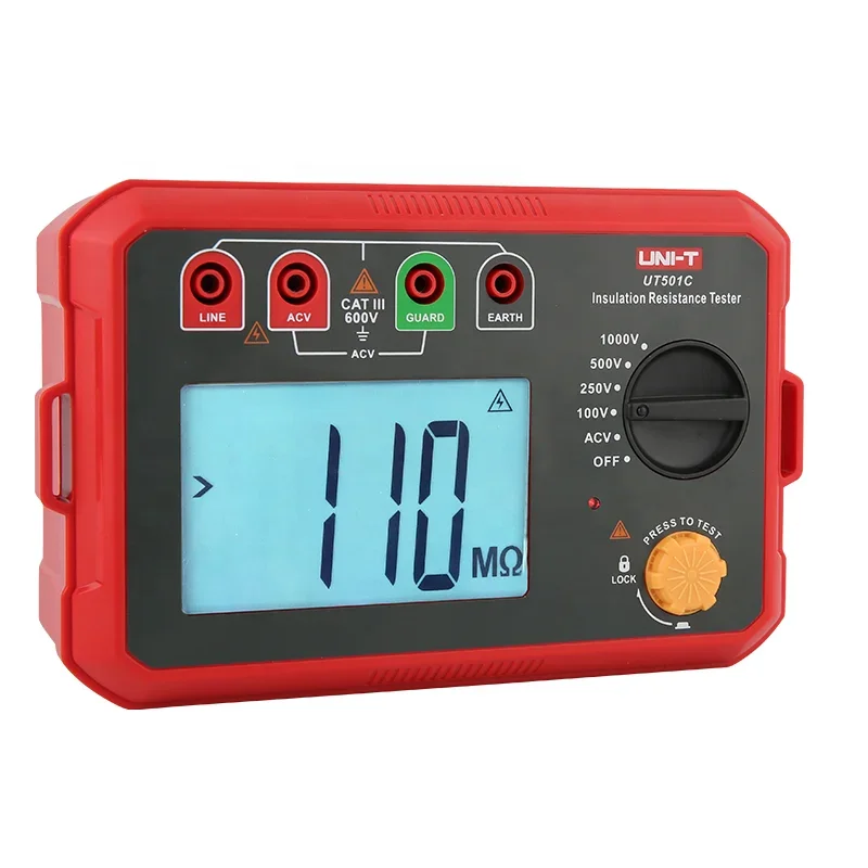 UNI-T UT501C Insulation Resistance Tester/1000V, 5.0Gohm digital megohmmeter/transformer motor cable switch insulation test