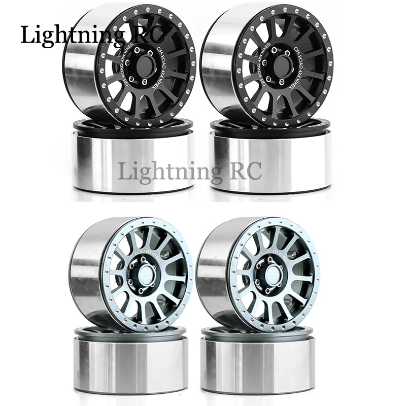 

4pcs 2.6" Metal Beadlock Wheel Rim Wheel Hub for 1/8 1/10 RC Crawler Car Axial SCX10 Wraith RR10 Capra TRX4 YK4082