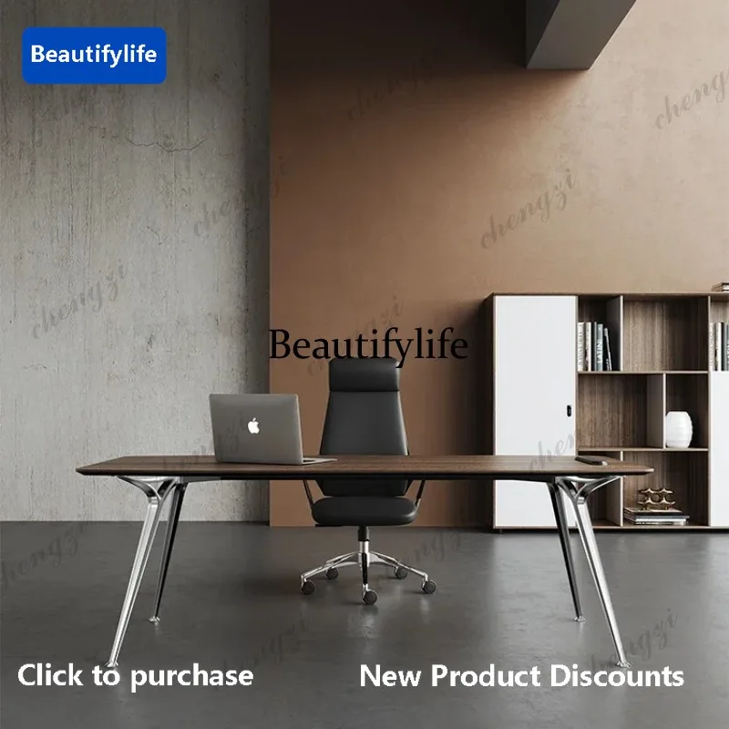 C45 Strong Brown Executive Desk Asthetic Leg Support Luxury Wood Cheap Office Desks Modern Large Mesa De Escritorio