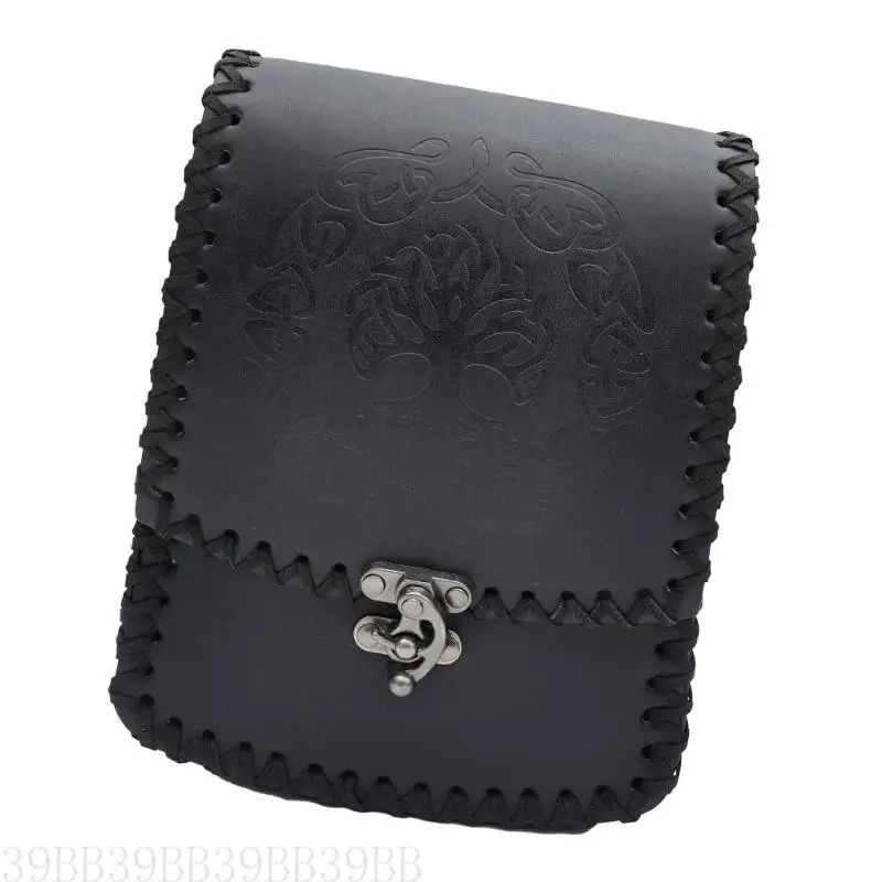 

39BB PU Leather Belt Pouch Change Purse Small Wallet Renaissance Belt Bag Medieval Waist Bag Cosplay Wallet for Men Women
