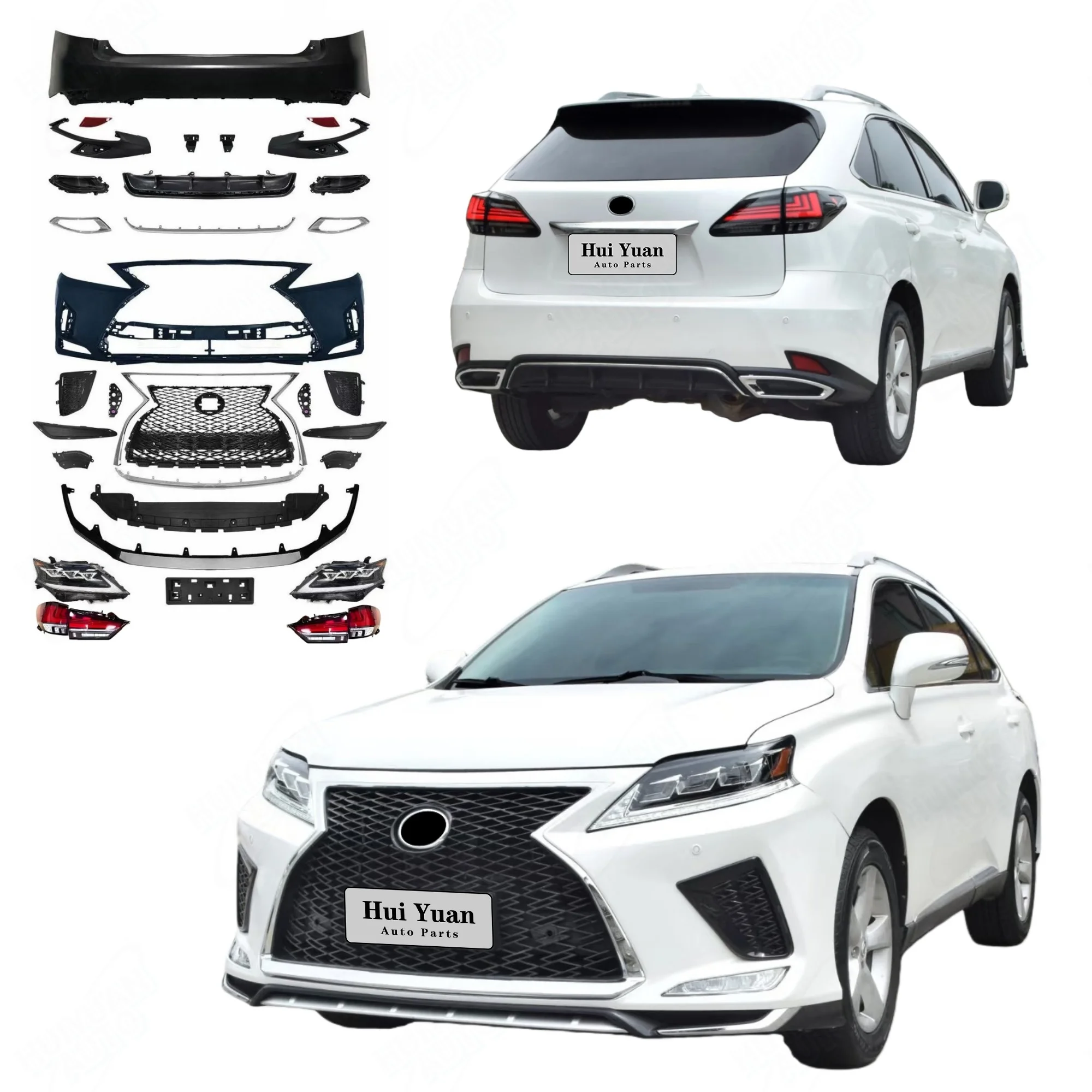 

Auto Part for RX 2009-2015 Upgrade to 2020-2022 RX F-Sport Contain Front Bumper Headlights Taillight Fog Light