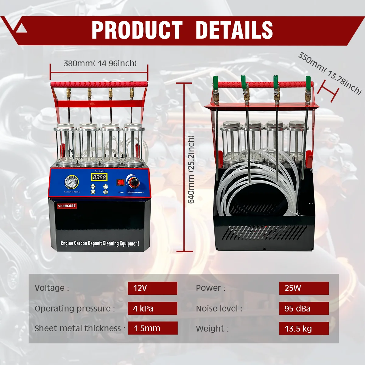  S-103 12V Automotive Pulse Decarbonization Cleaner, Pulse High-Frequency Carbon Deposit Cleaning with Visualization