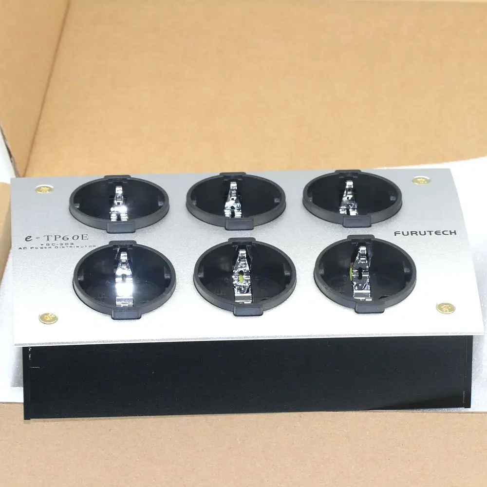 الكلاسيكية اليابانية Furutech e-TP60 stekkerdoos met Zij standen HiFi audio-aansluiting الألومنيوم filterstekker امتصاص صندوق كتم الصوت
