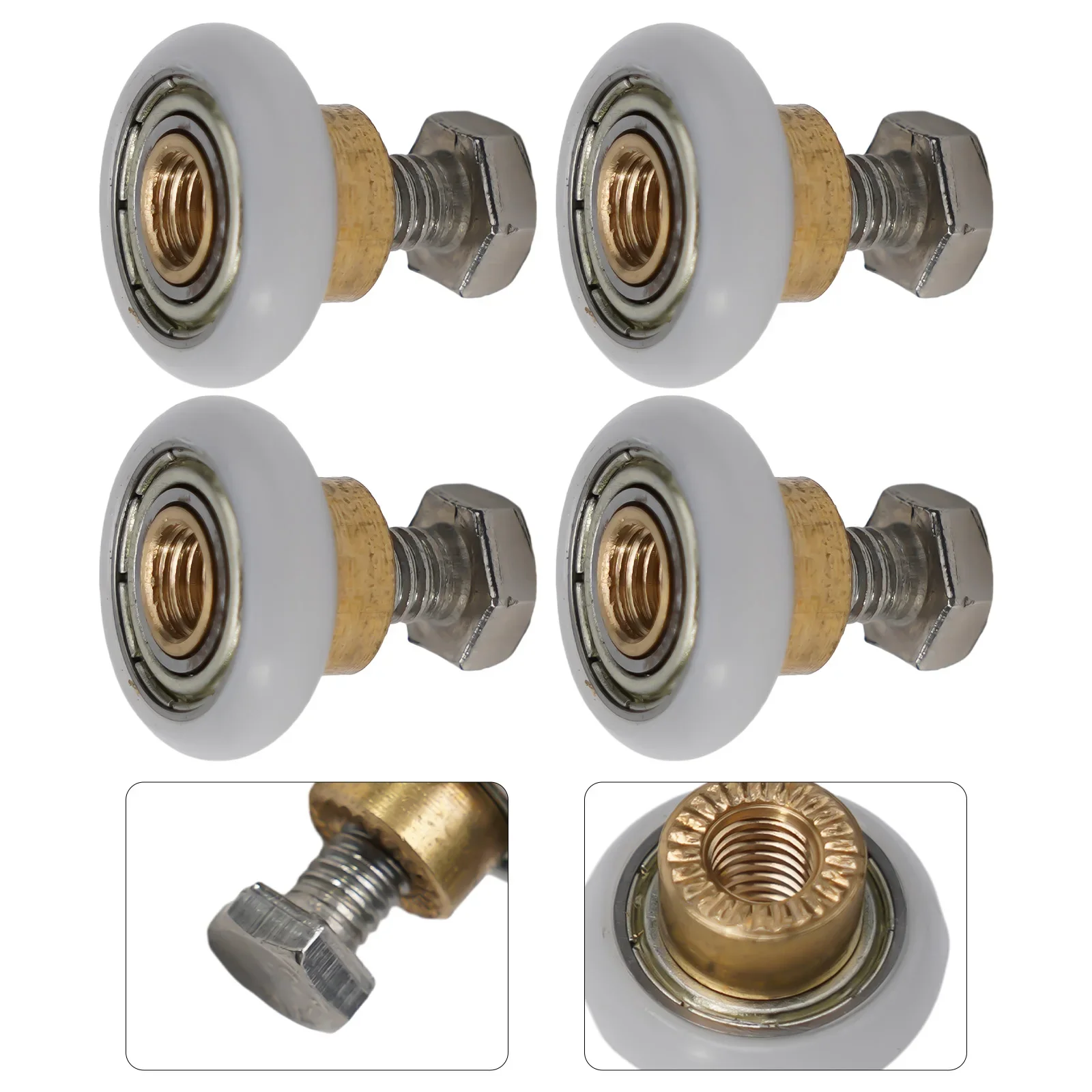 Brand New Glass Door Home Renovation Shower Door Rollers Wheels 1Set Accessories Bathroom Copper Nice Replacement