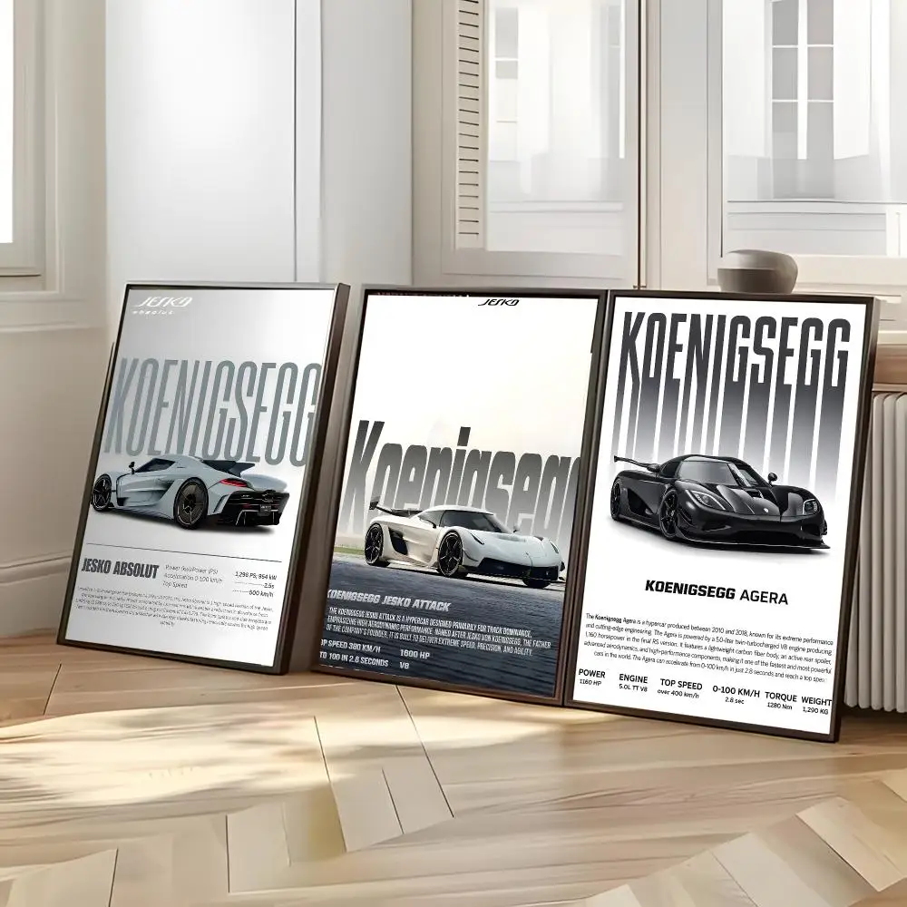supercar automaker K-Koenigsegg Poster Distinct Home Decor Concepts Chic Indoor Art Pieces
