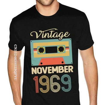 빈티지 1969 년 11 월 50 일 생일 50 세 남성용 라운드 넥 티셔츠, 선물 티셔츠, 영국 스타일 