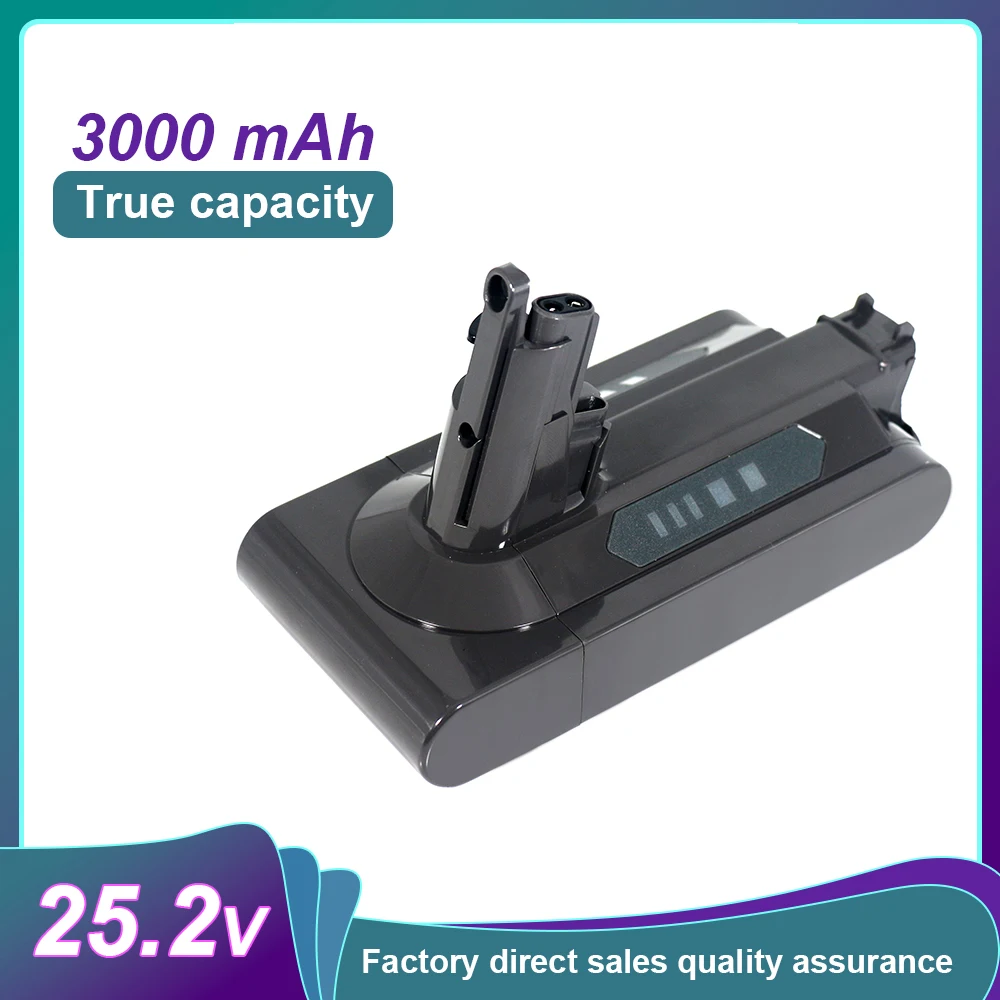 

25.2V V10 Replacement Battery 25.2V 3.0Ah 3000mAh For Dyson V10,SV12 Absolute,V10 Fluffy , cyclone V10 Battery Vacuum Cleaner